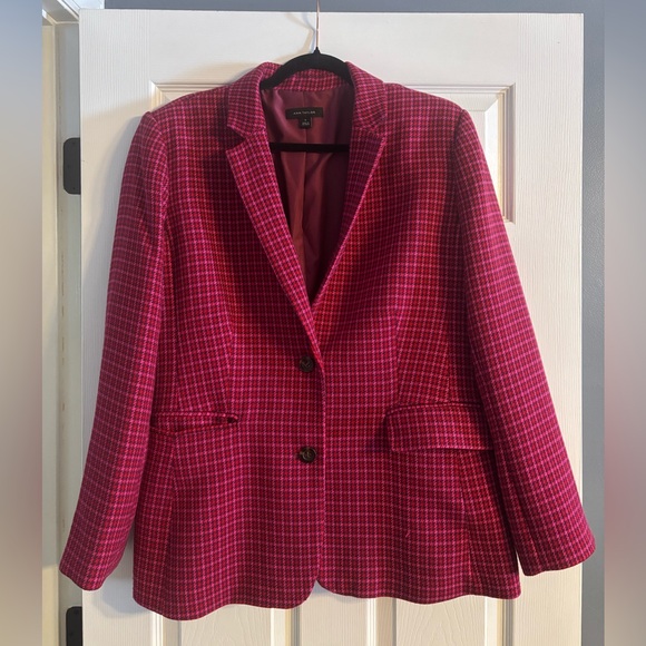 Ann Taylor The Greenwich Blazer In Houndstooth size 16 - Picture 2 of 4